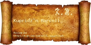 Kuprián Marcell névjegykártya